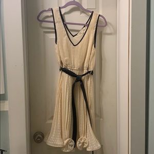 Double Zero pleated ivory dress